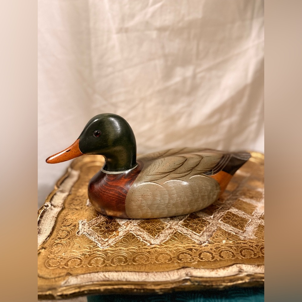 Handcrafted Wooden Duck Figurine